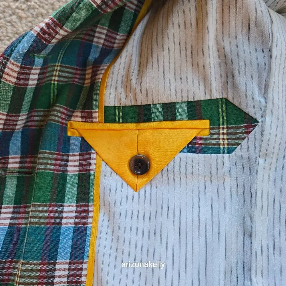 J. Crew Rhodes Blazer Linen Cotton Green Plaid Size 2 - Picture 4 of 11